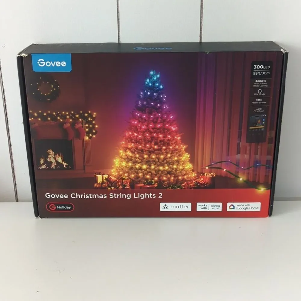 Govee Christmas String Lights 3 Multicolor LED Rope Lights 300 Led